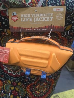 Arcadia Orange High-Visibility Dog Life Jacket with Handle SMALL